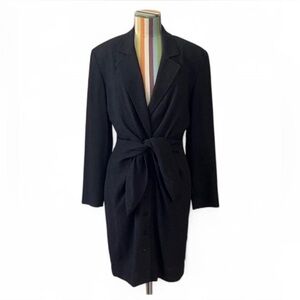 Insanely Beautiful Vintage Tahari Structured Tie Waist Drape Blazer Jacket Dress
